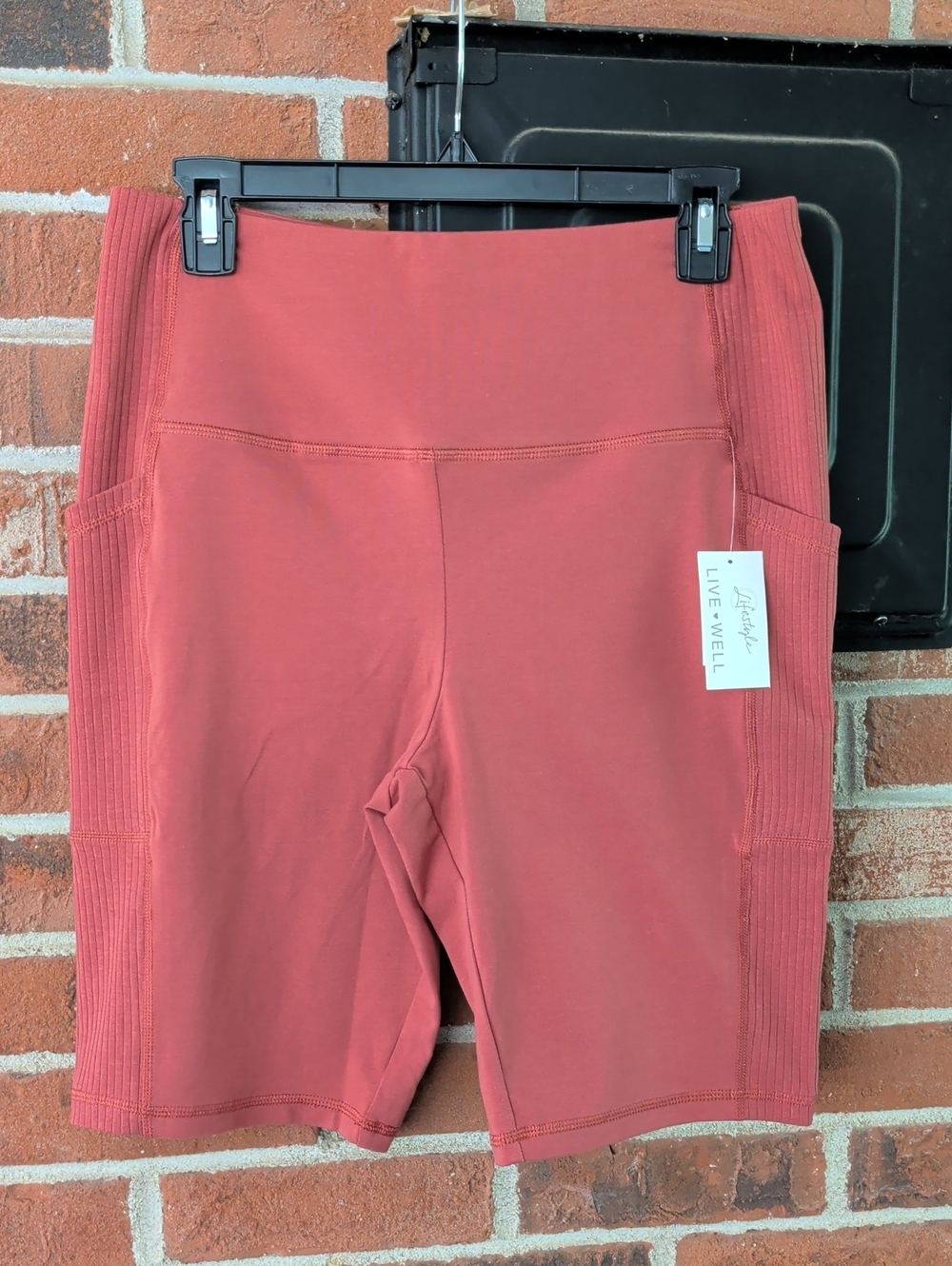 Cato Lifestyle High Rise Marsala Ribbed Bike Shorts Size L